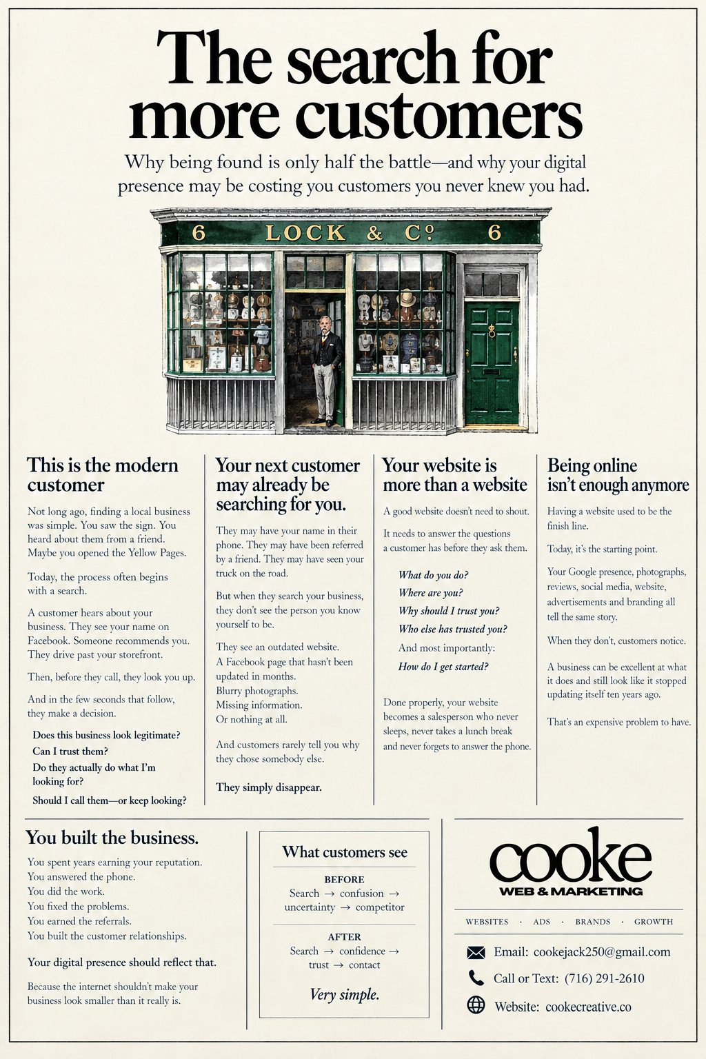 Newspaper advertisement for Cooke Web & Marketing